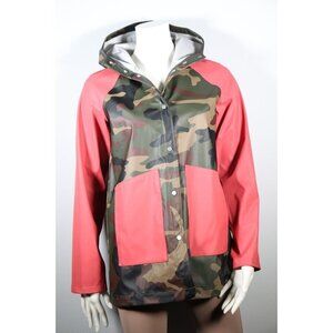 Herschel Supply Co. Women's Size Small Pink Green Classic Jacket Camo Rain Coat